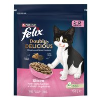 Felix Doubly Delicious Kitten Salmon and Vegetables Dry Cat Food 4x750g