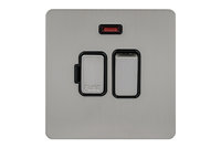 Schneider Ultimate Screwless Switched Fuse Spur with neon Stainless Steel Black|LV0701.0943