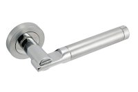 63107 POLISHED CHROME / SATIN CHROME ELETTRA LEVER ON ROSE SET