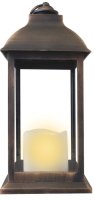 Lantern/Bronze Finish/Led Candle  (84662)