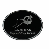 15cm Cast Acrylic Oval Award with Black Back