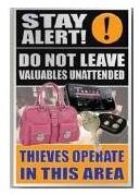 Bar Sign Stay Alert Brushed Silver 260x170mm