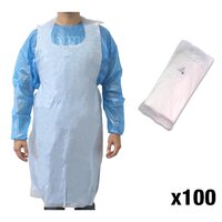 White Plastic Aprons 16 Micron Flat Pack x 100 available from DMI
