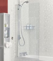 Tucker French 820mm Power Shower Plus Bath Screen Chrome 6mm Glass