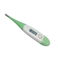 An automatic fever alarm sounds when temperature reaches 37.8℃ or higher. Digital Thermometer Flex has a flexible tip.