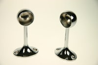 Round Chrome Towel Rail End Brackets 3/4 inch Pair XD