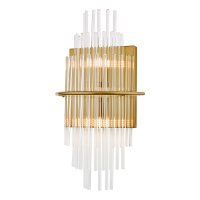 LUKAS 2 LIGHT WALL LIGHT ANTIQUE GOLD AND GLASS
