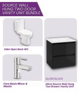Sonas 60CM Vanity, Tap & WC Bundle Black