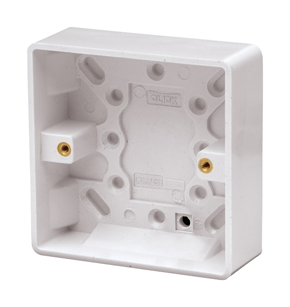 Click Curva 1G 25mm Pattress Box White CCA081