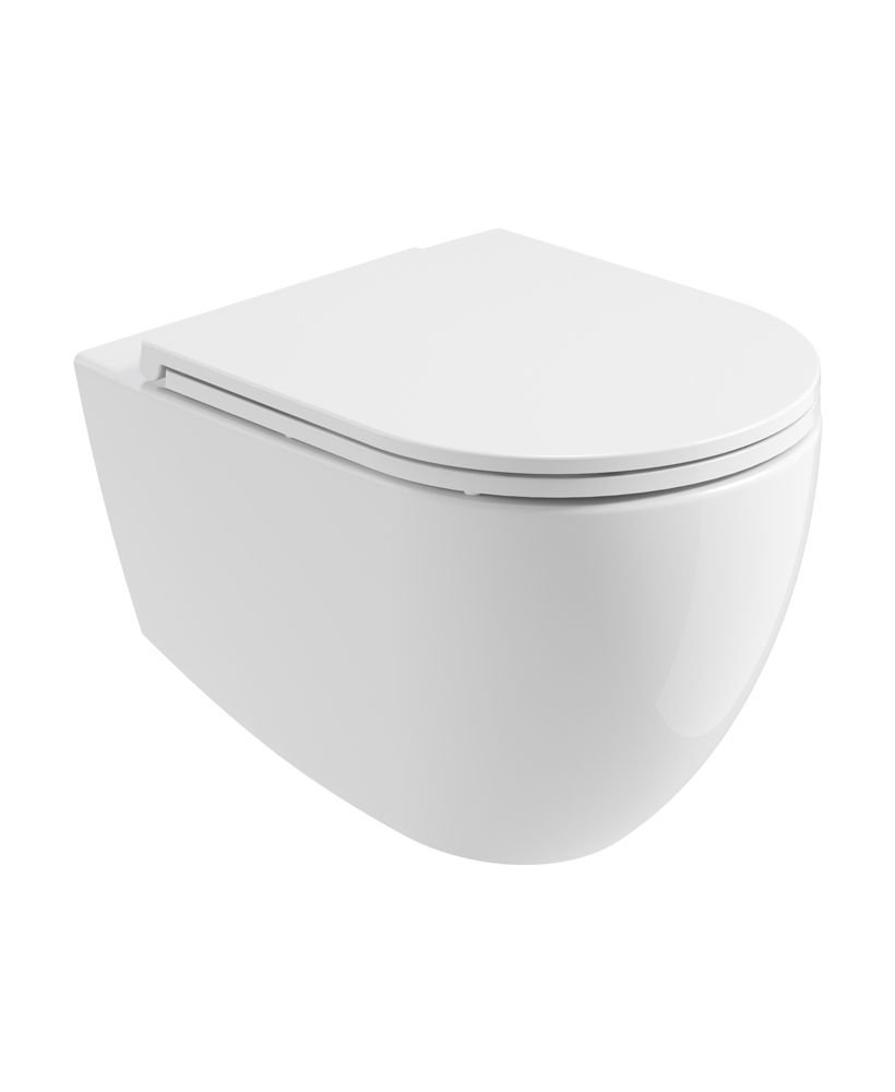 AVANTI WALL HUNG RIMLESS WC & SEAT - CERAMIC WHITE