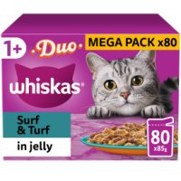 Whiskas Pouch 1+ Duo Surf & Turf in Jelly 85g GIANT 80 pk x 1