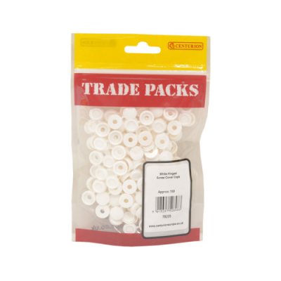 Centurion Screw Covers - White Hinged - 6-10 Gauge Screw - (100 PK)