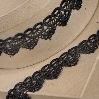 Scalloped Lace Black - 35mm x  4.5m