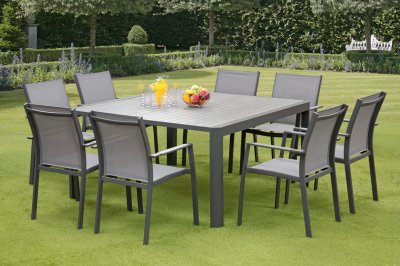 Capri Extending Butterfly Dining Set - Light Grey