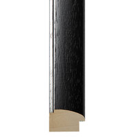 Black Open Grain Silver Line