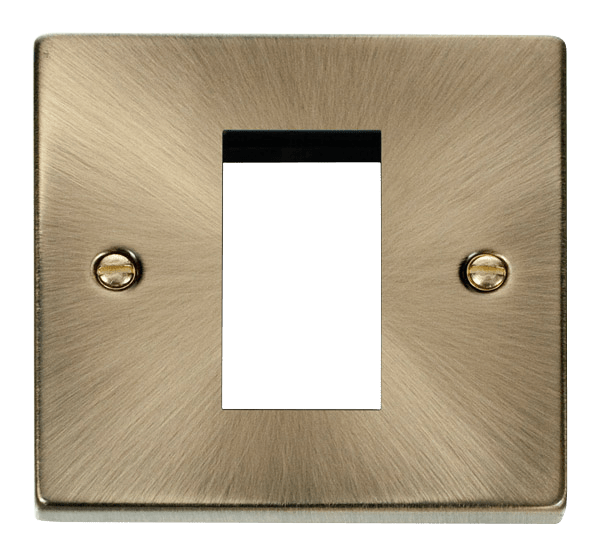 Click Deco 1G Single Aperture Euro Data Plate Antique Brass VPAB310