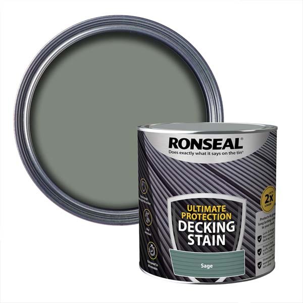 Ronseal Ultimate Protection Deck Stain Sage 2.5L & Swatch