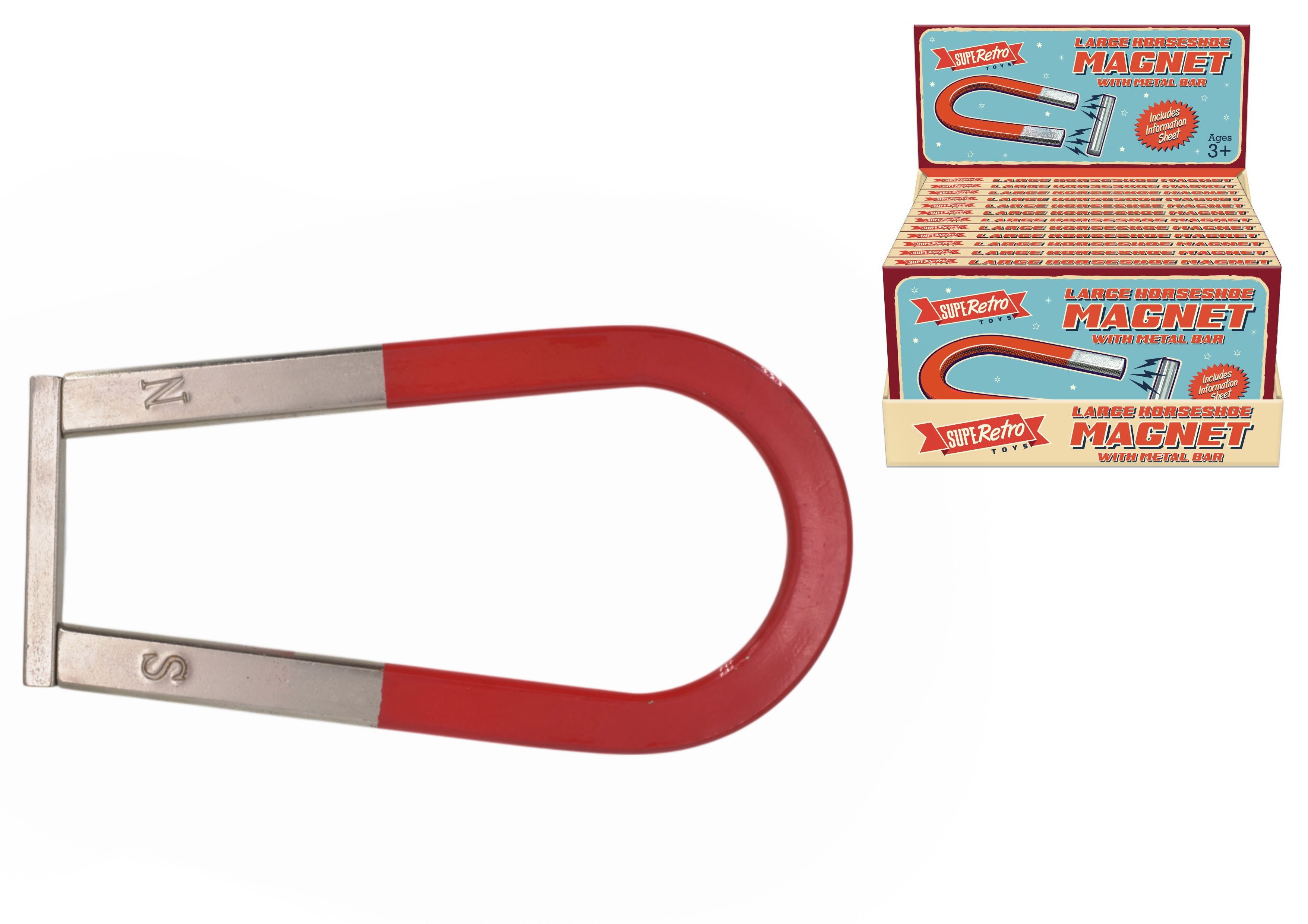 Horseshoe Magnet 17cm "Retro" Large. CDU of 12