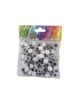 Wiggly Eyes - Self Adhesive Black & White 12mm (200)