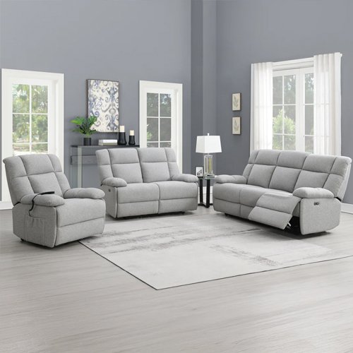 Hilton 2 Seat Power Recliner Sofa - Grey 2