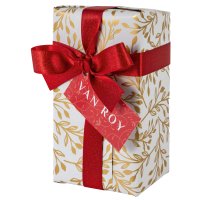 Deluxe Christmas ballotin of Belgian milk chocolates with menu tag 8x225g