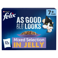 Felix 'As Good as it Looks' Cat Pouch 7+ Senior Mixed Selection Jelly 85g 12pk x 4