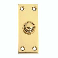 COPEX BRASS RECTANGULAR VICTORIAN BELL PUSH 3''