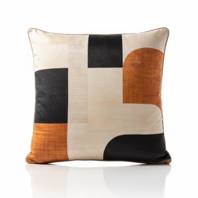 Abstract Caf&eacute; Serenity Velvet Feather Filled Cushion &ndash; 60 x 60cm