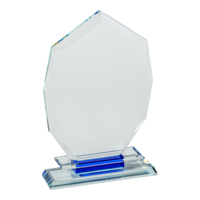 18cm Crystal/Blue Pointed Plaque