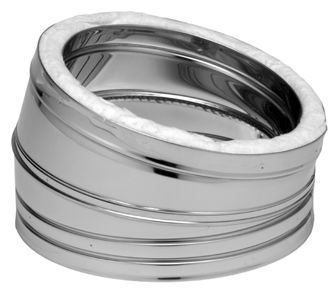 Inox dubbelwandig bocht 15&deg; &Oslash;100