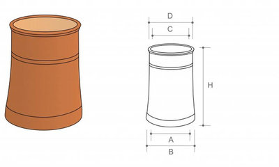 Redbank New Cannon Head Chimney Pot Red 600mm
