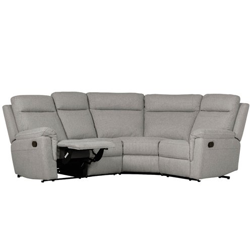 David Manual Recliner Corner Sofa - Grey 2
