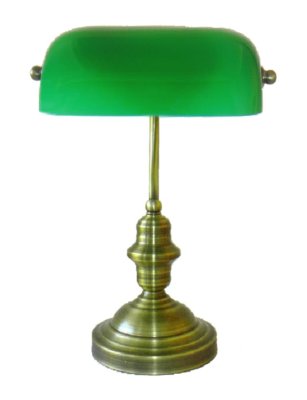 Toongabbie Bankers Lamp Green and Antique Brass
