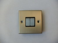2 Gang 2 Way INGOT Satin Chrome Switch