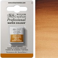 Winsor & Newton - Half Pan Burnt Umber - Prof Water Colour - Series 1