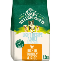 James Wellbeloved Dog Adult Light Recipe Rich in Turkey & Rice 1.5kg