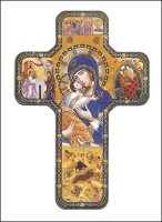 Wood Icon Cross 7 inch/Lady of Perpetual Help   (12522)
