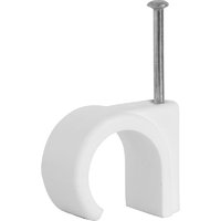 Round Cable Clips 7mm White Pk20