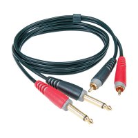 Klotz AT-CJ0100 - Twin 6.3mm Mono Jack - Twin RCA 1m