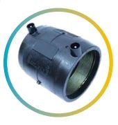 Radius Systems Coupler Black Electrofusion 50mm 16BAR WATER /10BAR GAS PE100 40V 4.0PIN - WA0206