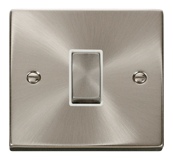 Click Deco 1G 2W Switch Satin Chrome White Insert VPSC411WH