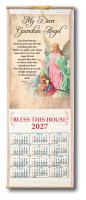 Wood Scroll Calendar/Guardian Angel   (9691)