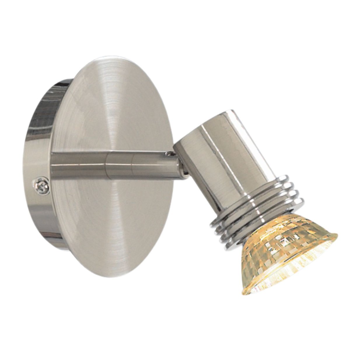 Searchlight Decco Single Light Switched Wall Spot Light in Satin Silver Finish