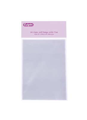 15303 Clr-gift bags-ties 50pk 100 x155mm