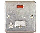 MK ALBANY METAL DOUBLE POLE UNSWITCHED F/O WITH NEON INDICATOR 13 AMP