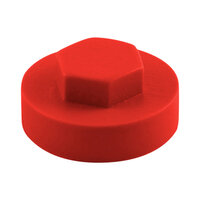 Poppy Red Hex Caps for Tek Screws Bag of 100