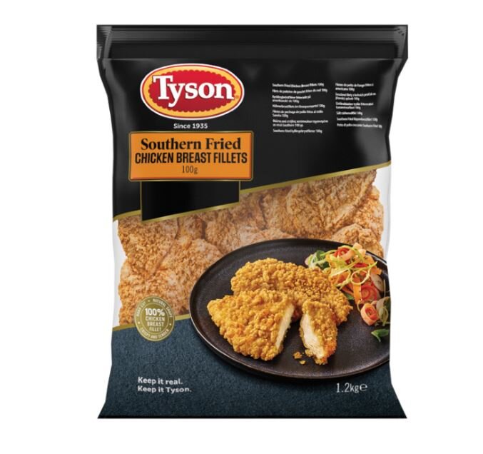 Southern Fried Chicken Breast Fillets Halal Tyson 670372 12x100gr