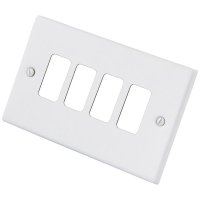 White 4 Gang Grid Plate 6011-353