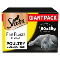 Sheba Cat Pouch Fine Flakes Poultry in Jelly 85g 80pk x 1