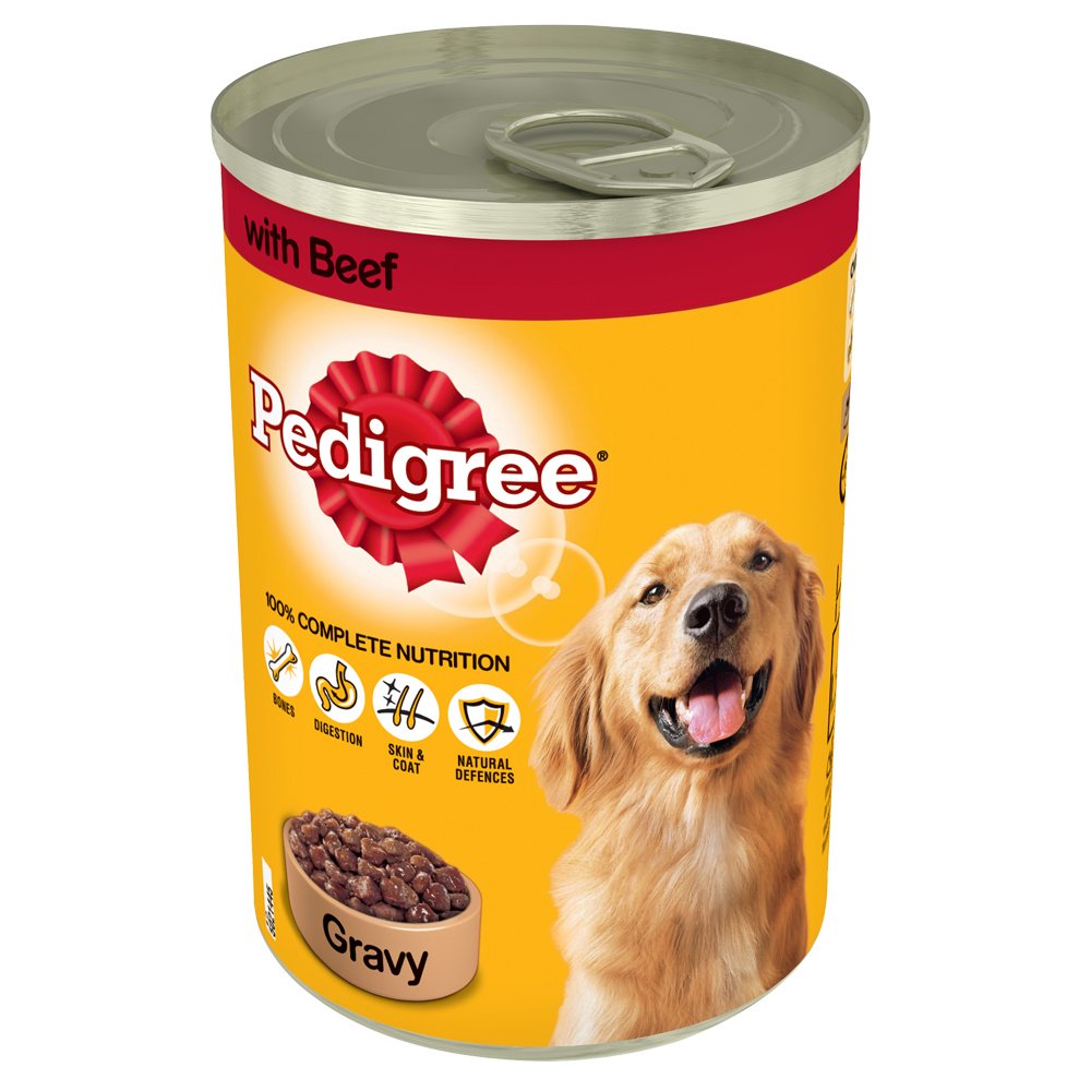 Pedigree Beef In Gravy Tins CV68N/DR88T 12x400gm